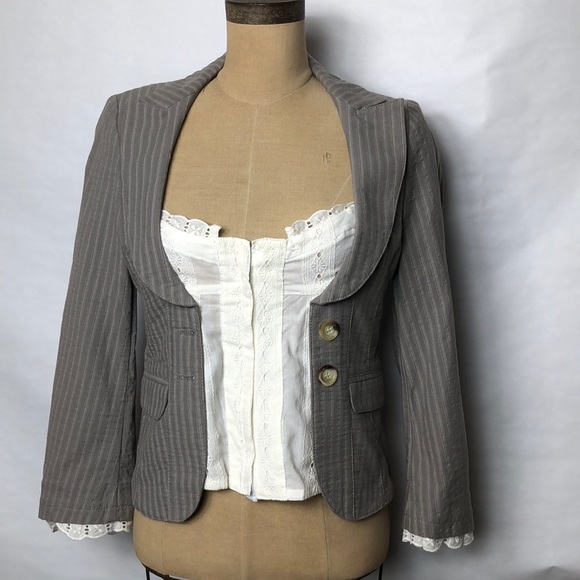 atos lombardini Jackets & Blazers - Atos Lombardini cotton embroidered bustier jacket